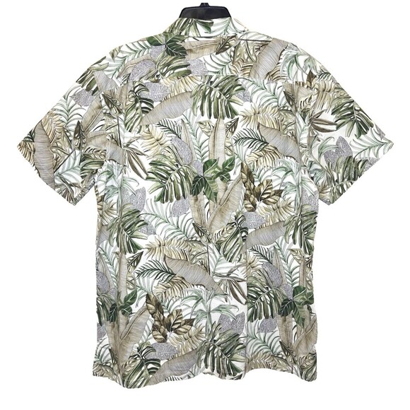 TORI RICHARD Button Up Short Sleeve Shirt Hawaiian Aloha Tropical Leaf Resort L - Picture 4 of 6